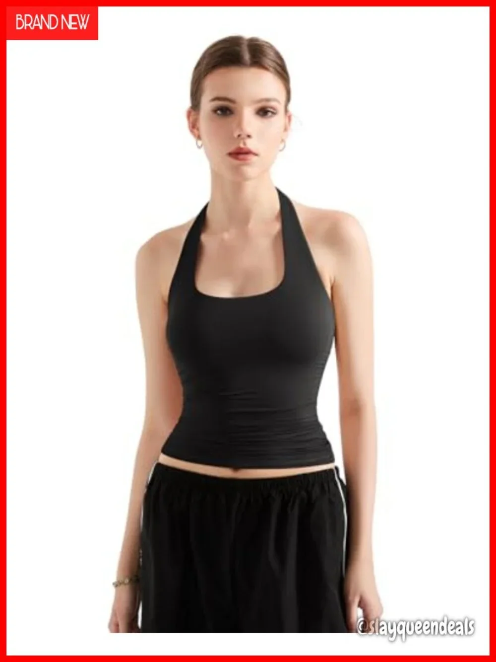 Double Lined Buttery Soft Halter Tank Top Y2K Going Out